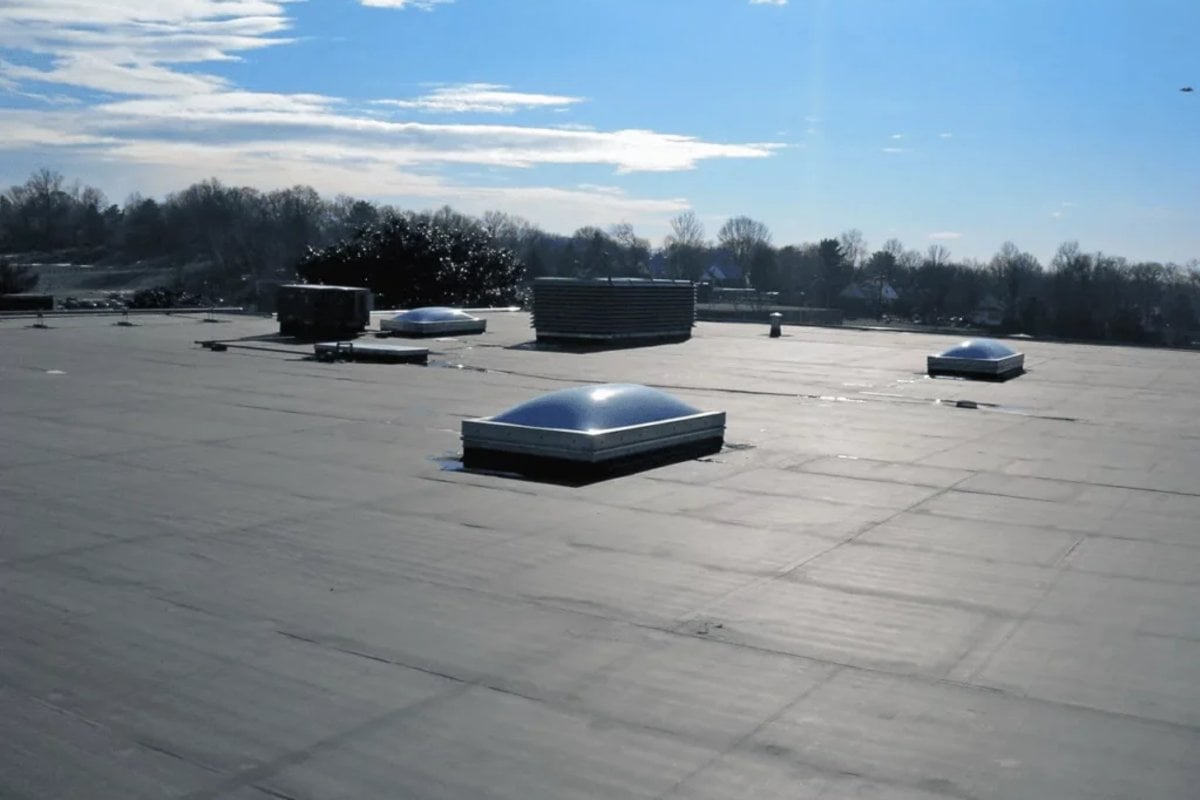 Elastomeric coating on modern residential flat roof